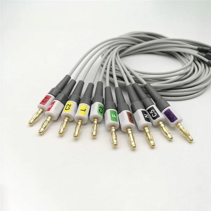 GE CAM 14 EKG/ECG LeadWire With Banana/Clamp Adapter